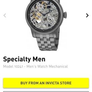 Invicta Men’s Specialty Mechanical Watch - Black with Gold Accents
